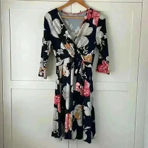 Vintage Style Navy Floral Dress
